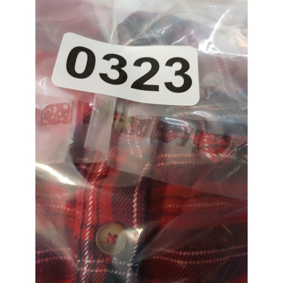 Marley Lilly Shirt Womens Lg Red Blue Button Up Monogram Pocket Blank - Picture 8 of 8